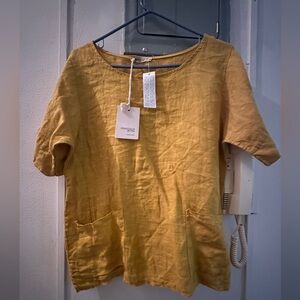 NWT Francesca Bettini Linen Blouse with pockets size medium